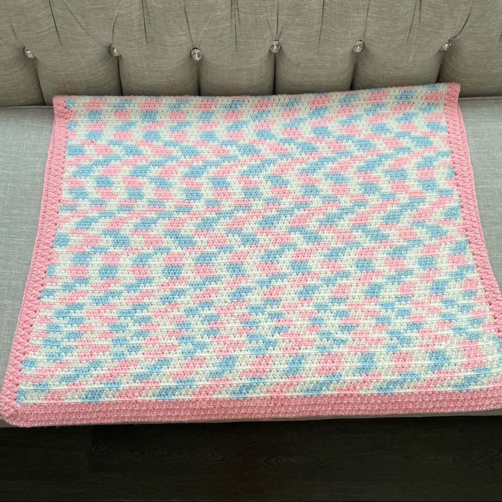 Crochet Baby Girl Blanket Throw Handmade